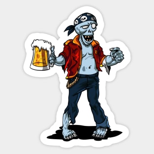 Zombie Pirate Party Sticker